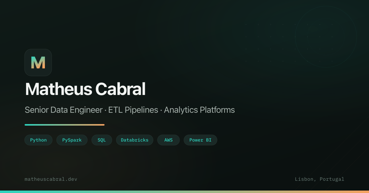 Matheus Cabral - Senior Data Engineer